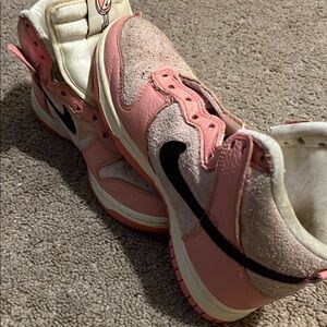 Nike Pink and Black Athletic Sneakers with Mesh Upper